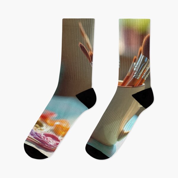Item preview, Creative Workspace with Paintbrushes designed and sold by Dzigndada.