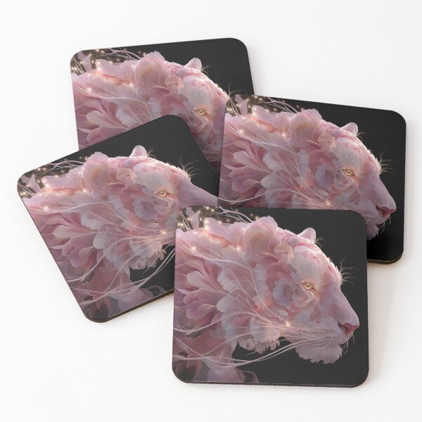 Item preview, Glowing Pastel Pink Petal Tiger – Digital Fantasy Art designed and sold by PrettyB888.