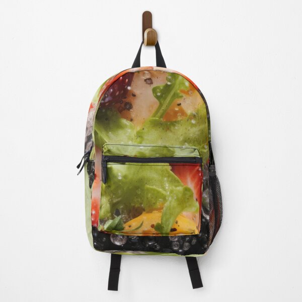 Item preview, Fresh vegetable salad with citrus, cherry tomatoes, and lettuce in water splash, AI generated designed and sold by dvoevnore.