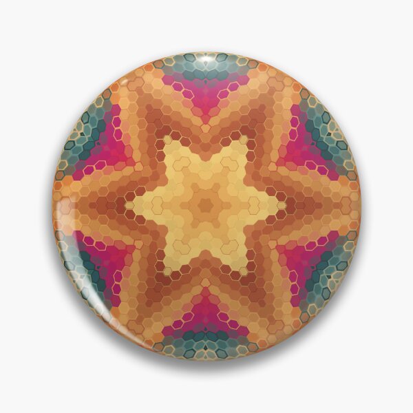 Item preview, Hex Mandala Orange Blue and Pink designed and sold by WormholeOrbital.