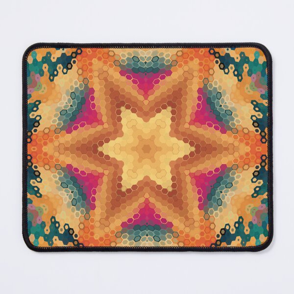 Item preview, Hex Mandala Orange Blue and Pink designed and sold by WormholeOrbital.