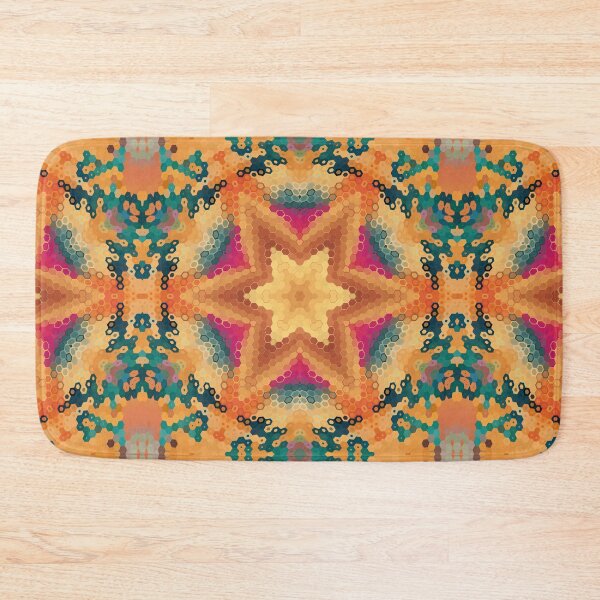 Item preview, Hex Mandala Orange Blue and Pink designed and sold by WormholeOrbital.