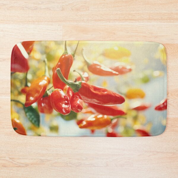 Item preview, Hanging red and orange chili peppers with blurred background, AI generated designed and sold by dvoevnore.