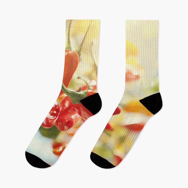 Item preview, Hanging red and orange chili peppers with blurred background, AI generated designed and sold by dvoevnore.