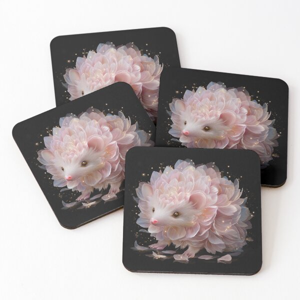 Item preview, Glowing Pastel Pink Petal Hedgehog – Digital Fantasy Illustration designed and sold by PrettyB888.