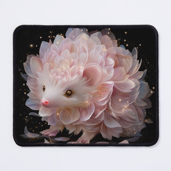 Item preview, Glowing Pastel Pink Petal Hedgehog – Digital Fantasy Illustration designed and sold by PrettyB888.