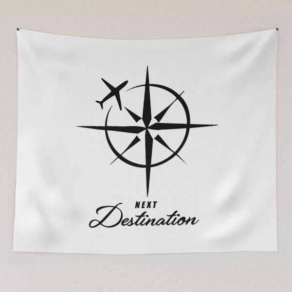 Item preview, Minimalist travel design – compass & airplane "Next Destination" | Gift for globetrotters & adventurers designed and sold by Hans-Design.