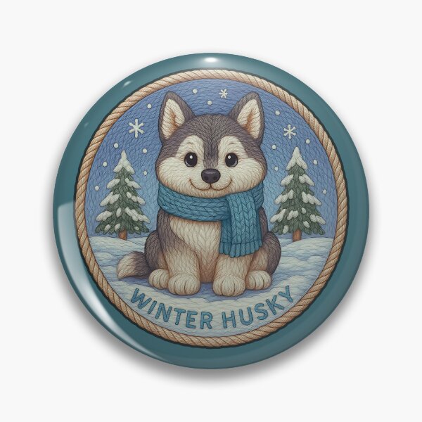 Item preview, Winter Animal Embroidery – Winter Husky Patch Sticker Design designed and sold by Nuist25.