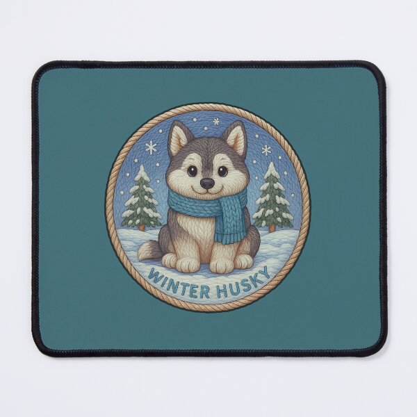Item preview, Winter Animal Embroidery – Winter Husky Patch Sticker Design designed and sold by Nuist25.