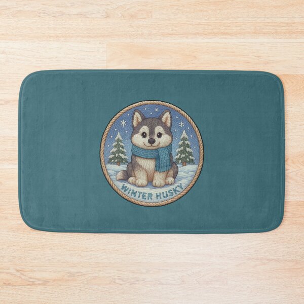 Item preview, Winter Animal Embroidery – Winter Husky Patch Sticker Design designed and sold by Nuist25.