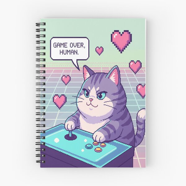 Item preview, Retro Arcade Cat Gamer 80s Pixel Video Game Kawaii Cat Design designed and sold by Neko-Doodle-co.