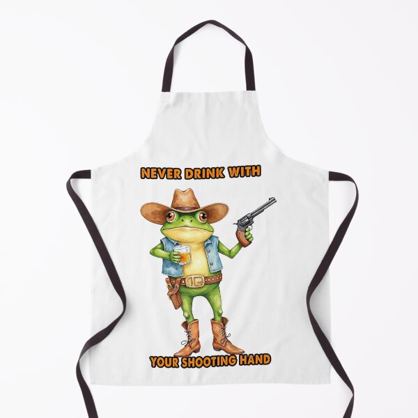 Item preview, Never Drink With Your Shootin' Hand funny frog designed and sold by TeeARTHY.