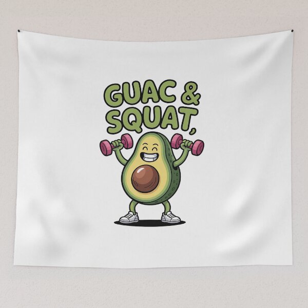 Item preview, Guac & Squat Funny Avocado Gym T-Shirt designed and sold by KARTICK DUTTA.
