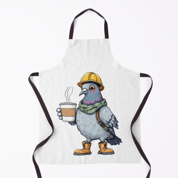 Item preview, Construction Worker Pigeon with Coffee designed and sold by TeeARTHY.