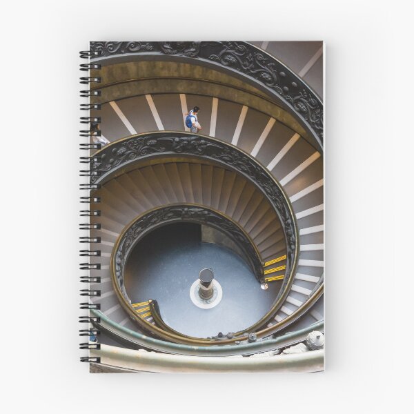 Item preview, Spiral Staircase View From Above With Ornate Railings And People Walking Around Circular Historic Museum designed and sold by Nmallia.