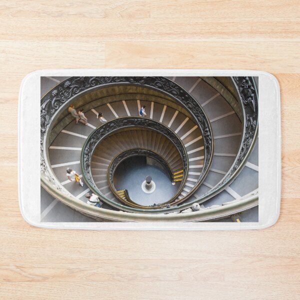 Item preview, Spiral Staircase View From Above With Ornate Railings And People Walking Around Circular Historic Museum designed and sold by Nmallia.
