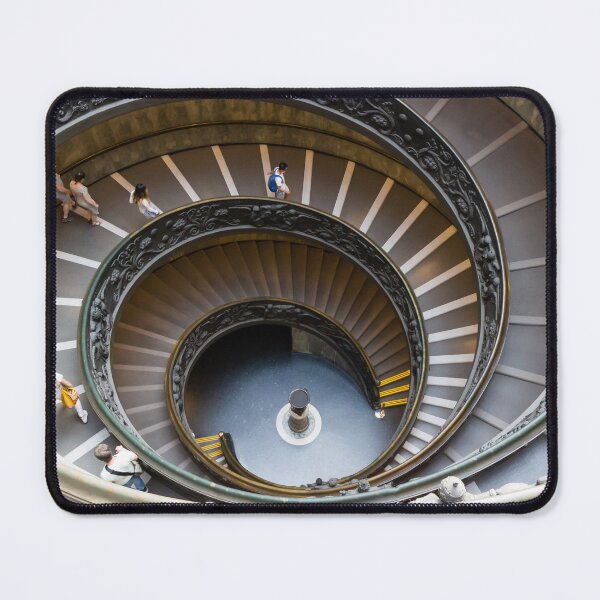Item preview, Spiral Staircase View From Above With Ornate Railings And People Walking Around Circular Historic Museum designed and sold by Nmallia.