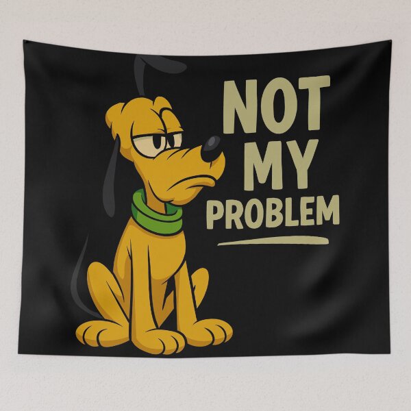 Item preview, Funny Cartoon Dog – Sarcastic ‘Not My Problem’ designed and sold by UnicornDreamers.