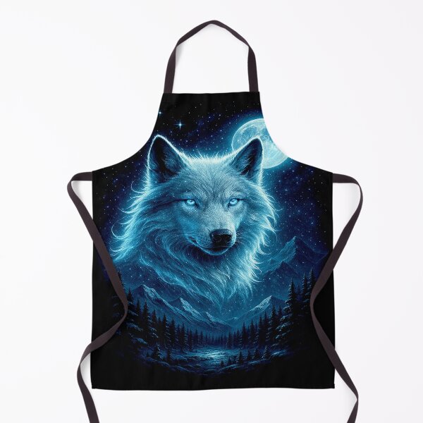 Item preview, Majestic White Wolf Under Moonlight | Fantasy Wildlife Art designed and sold by alw951.