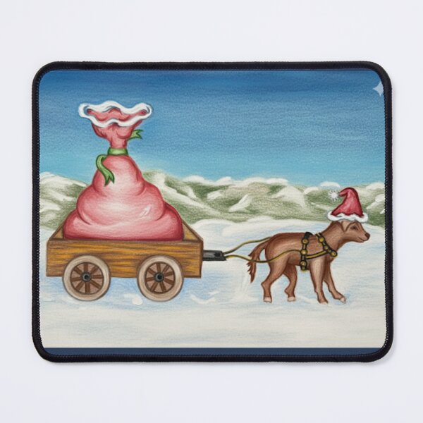 Item preview, Christmas sleigh and puppy designed and sold by ZYANZA SIEMPRE.