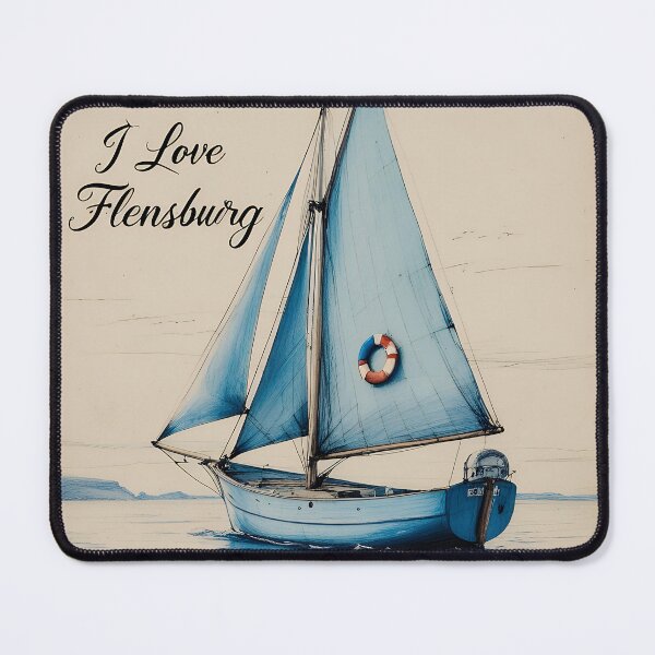 Item preview, Flensburg Seascape and Fading Retro Sailboat Sketch designed and sold by Khala.