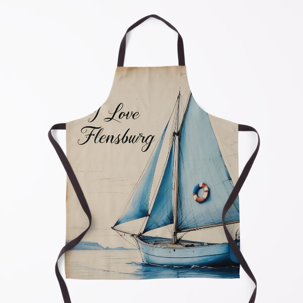 Item preview, Flensburg Seascape and Fading Retro Sailboat Sketch designed and sold by Khala.
