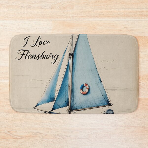 Item preview, Flensburg Seascape and Fading Retro Sailboat Sketch designed and sold by Khala.