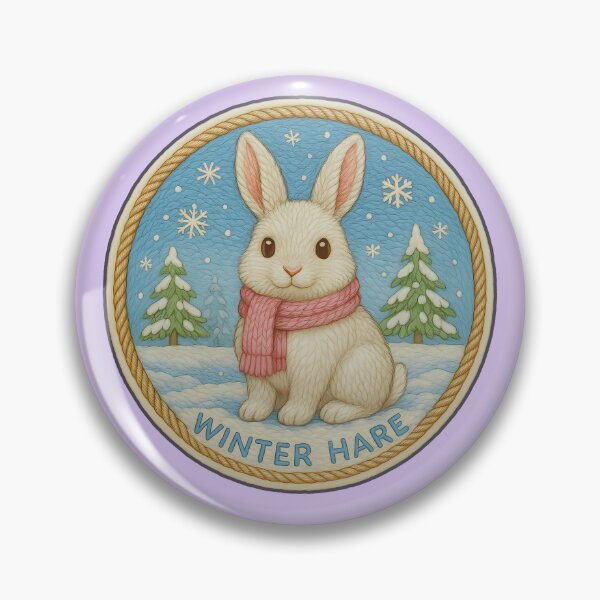 Item preview, Winter Animal Embroidery – Winter Hare Patch Sticker Design designed and sold by Nuist25.