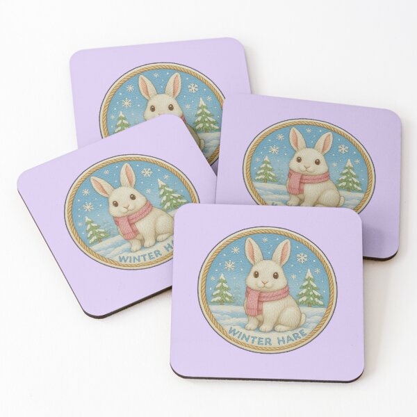 Item preview, Winter Animal Embroidery – Winter Hare Patch Sticker Design designed and sold by Nuist25.