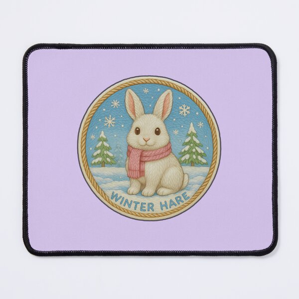 Item preview, Winter Animal Embroidery – Winter Hare Patch Sticker Design designed and sold by Nuist25.