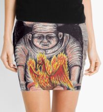 Frying Phoenix ink and colored pencil drawing Mini Skirt
