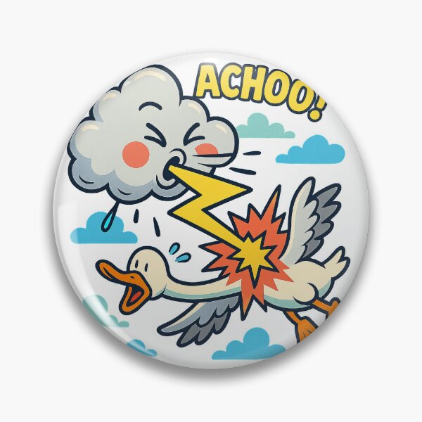 Item preview, Sneezing Cloud Lightning Zap Duck designed and sold by Young Design Lab.