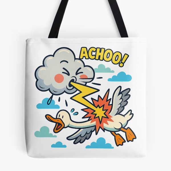 Item preview, Sneezing Cloud Lightning Zap Duck designed and sold by Young Design Lab.