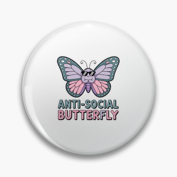 Item preview, Antisocial Butterfly – Funny Aesthetic Sticker Design designed and sold by VibeCraftique.