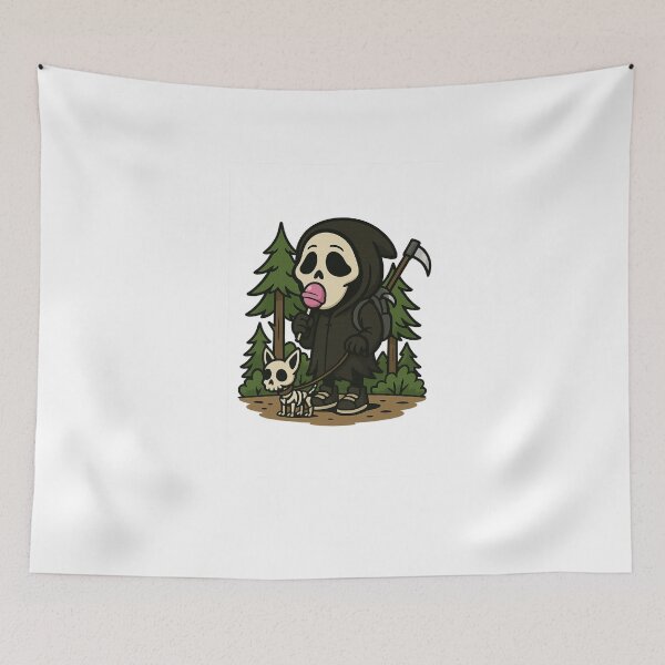 Item preview, Little Reaper and his dog in the forest designed and sold by LOCOSOULZ.