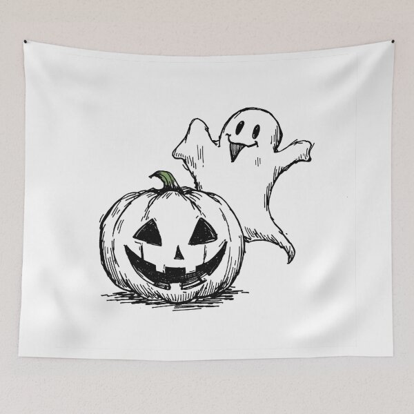 Item preview, Playful Ghost & Pumpkin designed and sold by GlowPix.