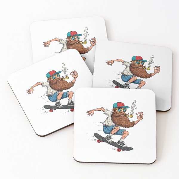 Item preview, Bearded Man Skateboarding Forever Young designed and sold by TeeARTHY.