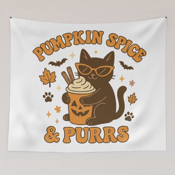 Item preview, Pumpkin Spice & Purrs – Cute Halloween Cat designed and sold by TWdesign74.