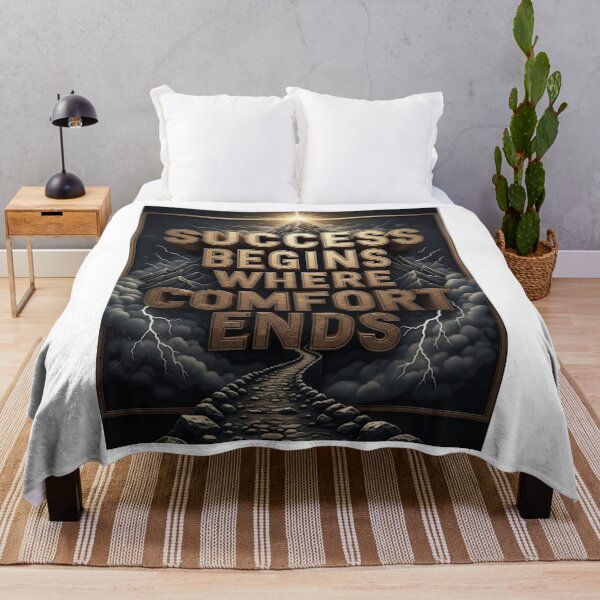 Item preview, Success Begins Where Comfort Ends – Motivational 3D Design designed and sold by GogoVibes.
