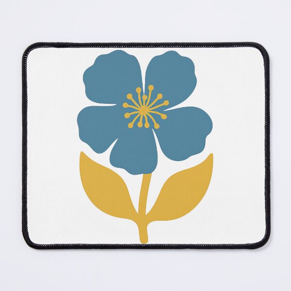 Item preview, Simple Blue Flower with Yellow Stem and Leaves designed and sold by ArtfulWeave.