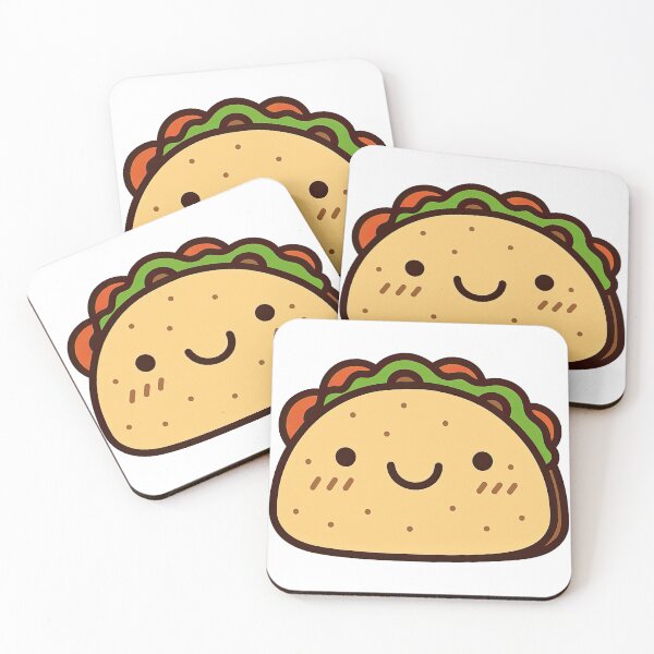 Item preview, Kawaii Taco with Happy Face and Cheeks designed and sold by ArtfulWeave.