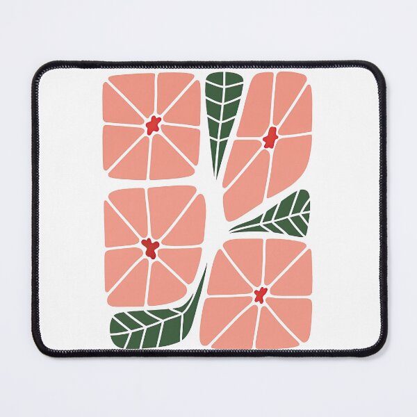 Item preview, Stylized Pink Petal Flowers with Green Leaves designed and sold by ArtfulWeave.