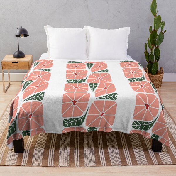 Item preview, Stylized Pink Petal Flowers with Green Leaves designed and sold by ArtfulWeave.
