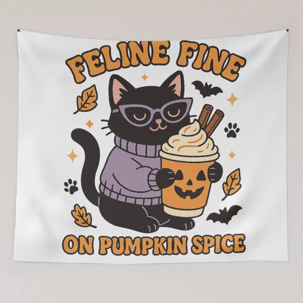 Item preview, Feline Fine on Pumpkin Spice – Cute Cat designed and sold by TWdesign74.