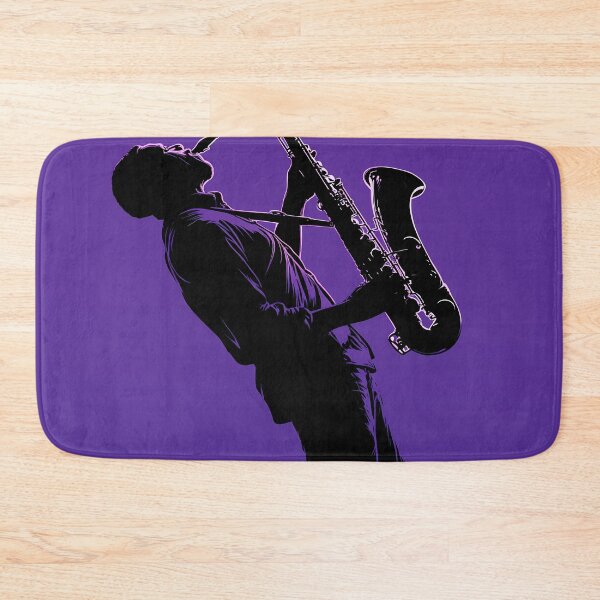 Item preview, Saxophonist Silhouette on Purple – Jazz Music Poster designed and sold by Moisky Art.