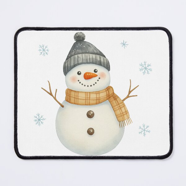 Item preview, Cute Snowman with Scarf and Winter Hat Illustration designed and sold by ArtfulWeave.