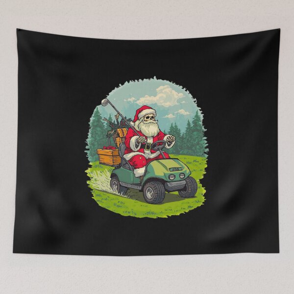 Item preview, Santa Skeleton Golf Cart Driver designed and sold by Zakrytos ★★★★★.