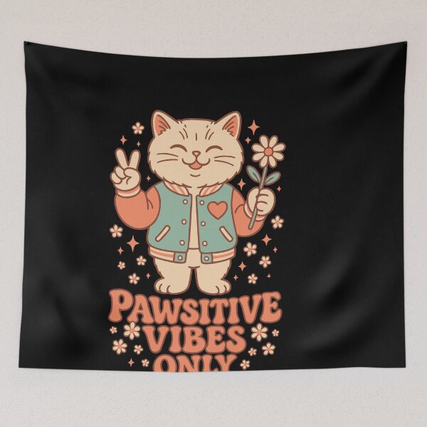 Item preview, Pawsitive Vibes Only Cat Gift designed and sold by WhiskerlyGfx.