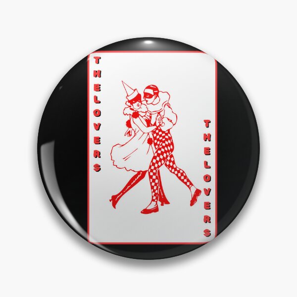 Item preview, Red & White "The Lovers" retro style playing tarot card designed and sold by PlagueTSH.