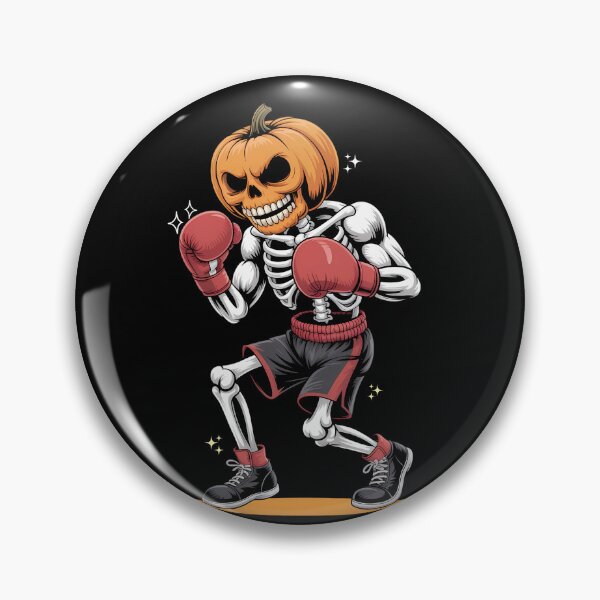Item preview, Halloween Boxing Skeleton with Pumpkin Head – Spooky Fighter Design designed and sold by ArtByKatti.